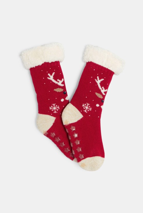 Rutschfeste rote Socken für Mädchen 2