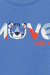 Camiseta de algodón de manga larga con animales azul para bebé niño 2
