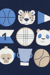 Camiseta de algodón de manga larga con animales azul para bebé niño 2