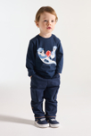 T-shirt manches longues animaux musiciens bleu bébé garçon 1