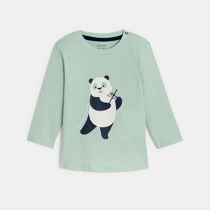 T-shirt manches longues animaux musiciens vert bébé garçon 1