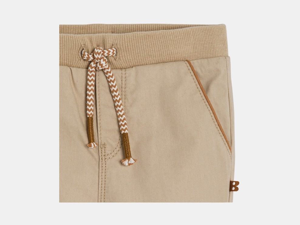 Beige katoenen joggingbroek voor babyjongens 2