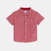 Chemise rayée coton et lin rouge bébé garçon