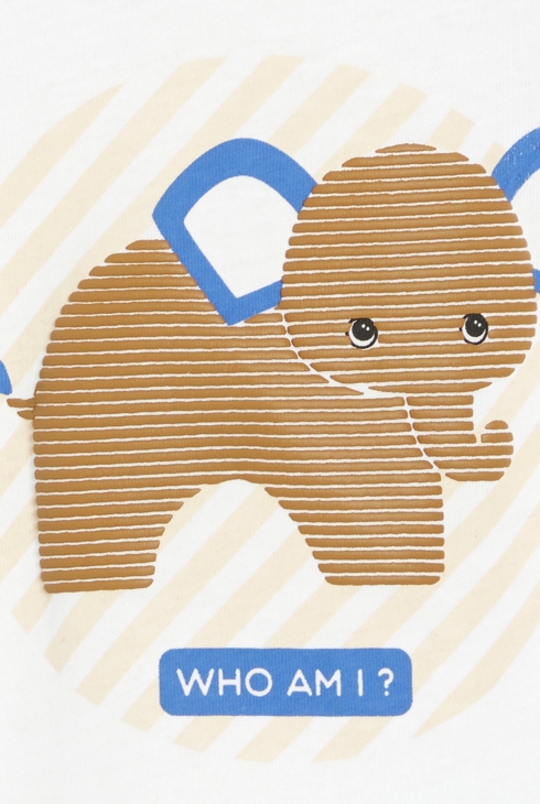 Braunes T-Shirt mit Elefant Kleinkind Junge
