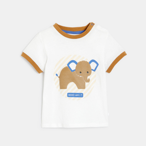 T-shirt éléphant marron bébé garçon 1