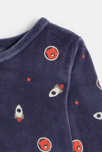Tutina pigiama blu navy con razzo neonato 2