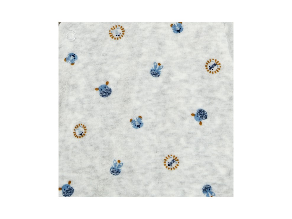 Dors-bien velours animaux gris bébé garçon 2