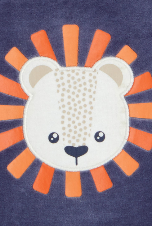 Blauer Pyjama aus Samt mit Löwenmotiv Kleinkind Junge 2