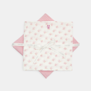 Langes gaze de coton rose bébé fille (lot de 2) 1