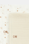Langes gaze de coton beige bébé mixte (lot de 2) 2