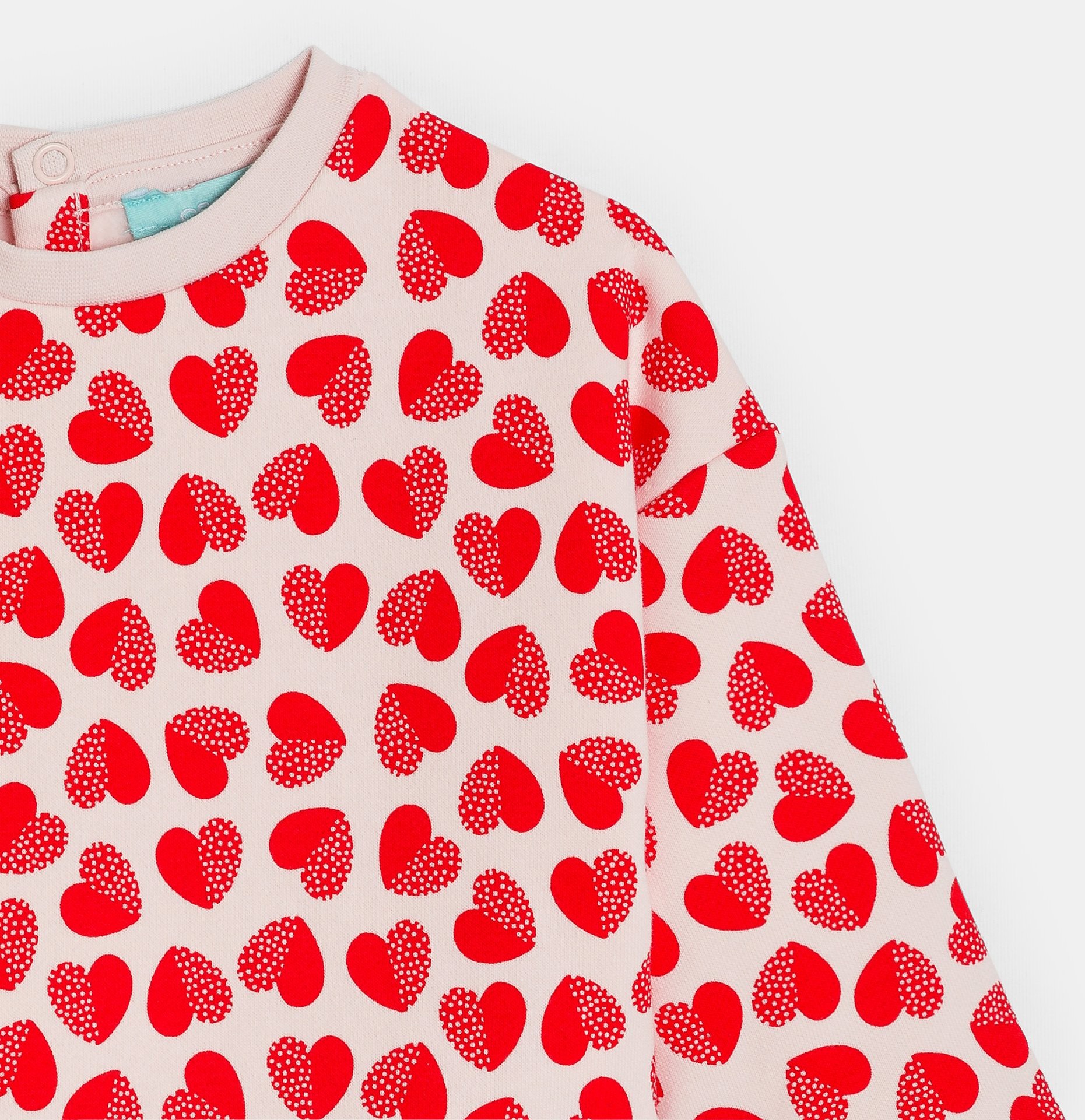 Sweat molleton cœurs rouge bébé fille