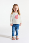 T-shirt manches longues cœur sequins blanc bébé fille 1