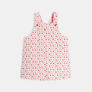 Baby girl's pink heart dungarees 1