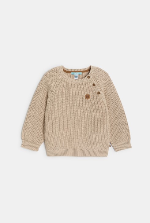 Dicker Strickpullover in Beige für kleine Jungen 2