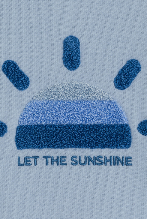 Hellblaues Molton-Sweatshirt mit Sonnenmotiv für kleine Jungen