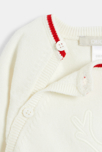 Combi en maille tricot renne blanc bébé mixte 4