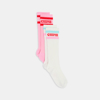 Chaussettes montantes blanc rose fille (lot de 2)