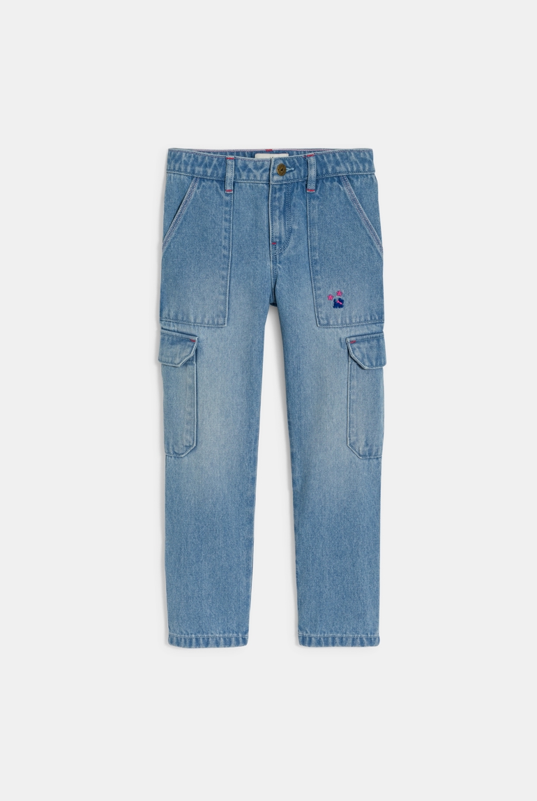 Jean cargo denim bleu fille Chipie 1