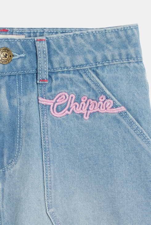 Jupe trapèze en denim bleu fille Chipie