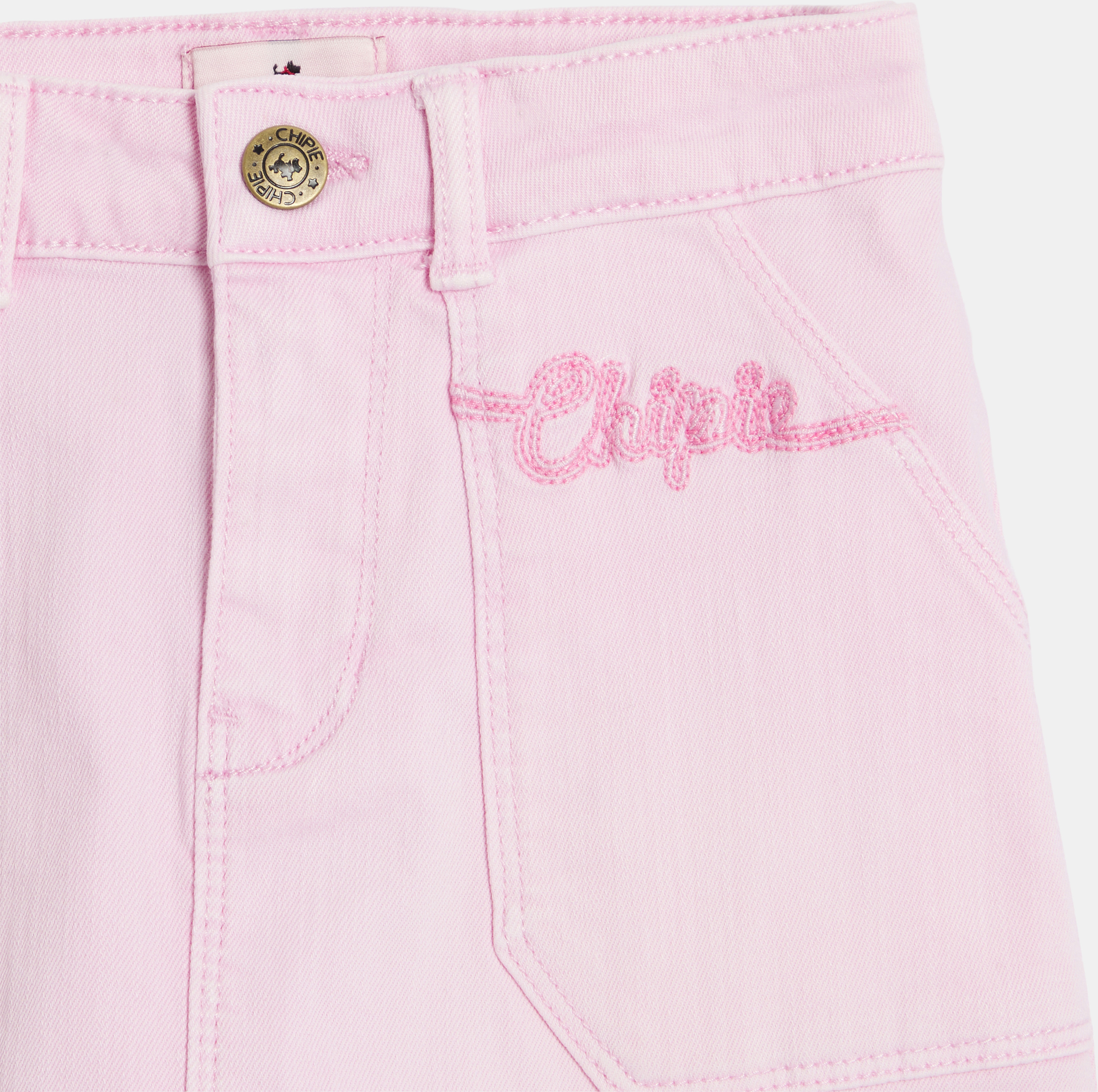 Jupe trapèze en denim rose fille Chipie 2