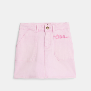 Jupe trapèze en denim rose fille Chipie 1