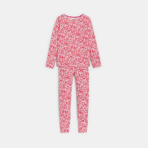 Pyjama 2 pièces en jersey imprimé rose Fille 1