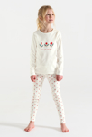 Pyjama 2 pièces en jersey imprimé blanc Fille 4