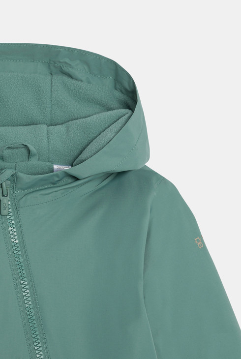 Zeleni podstavljeni kombinezon za kišu od polarnog flisa za bebe, uniseks 2