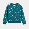 Sweat-shirt en molleton imprimé bleu Fille