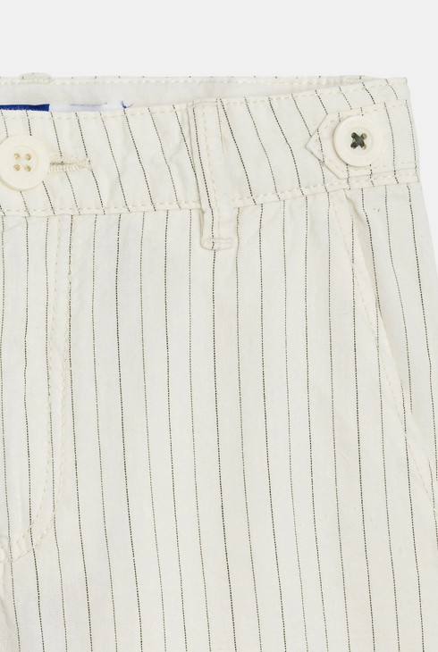 Gestreifte Bermudashorts in Ecru für Jungen 2