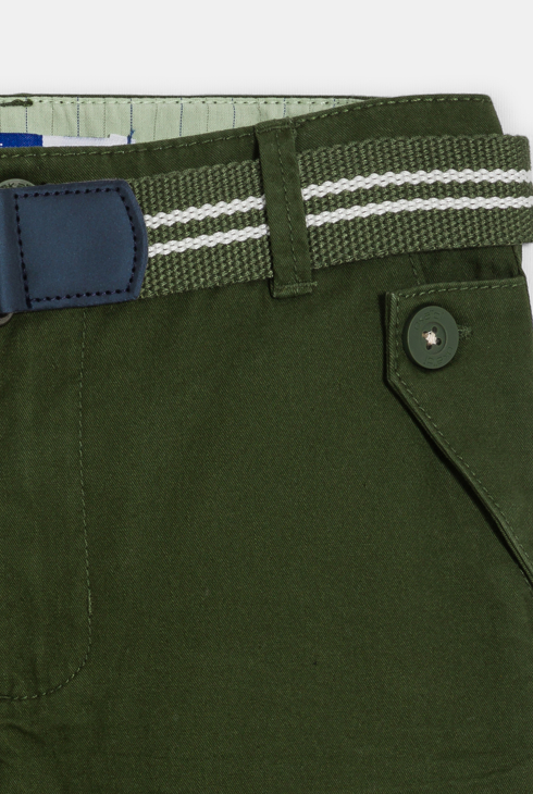 Boy's dark green carrot-cut trousers 2