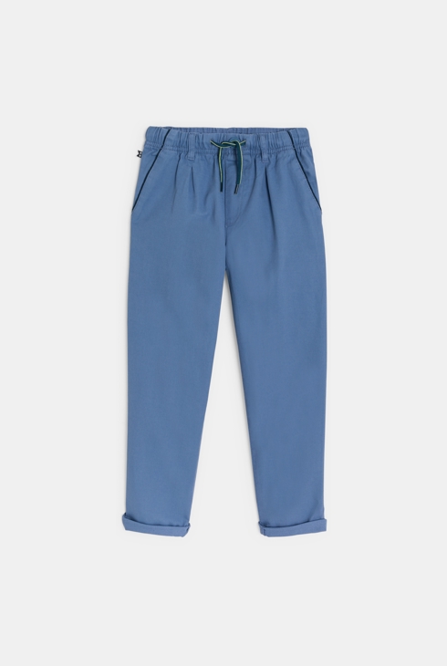 Pantalon carrot élastiqué bleu Garçon 1
