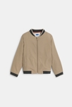 Blouson teddy en toile beige Garçon