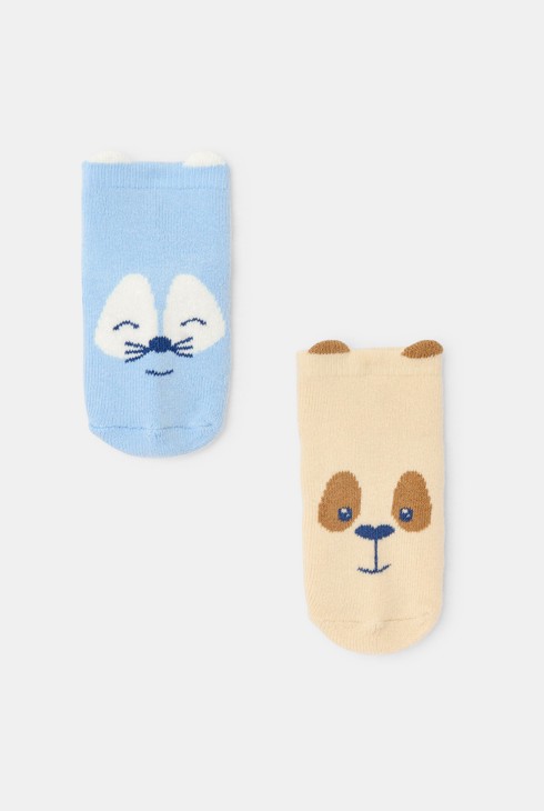 Blaue Antirutsch-Socken mit Tieren für kleine Jungen (2er-Pack) 2