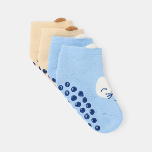 Chaussettes antiglisse animaux bleu bébé garçon (lot de 2) 1