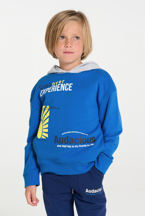 Sweat-shirt à message bleu Garçon 1