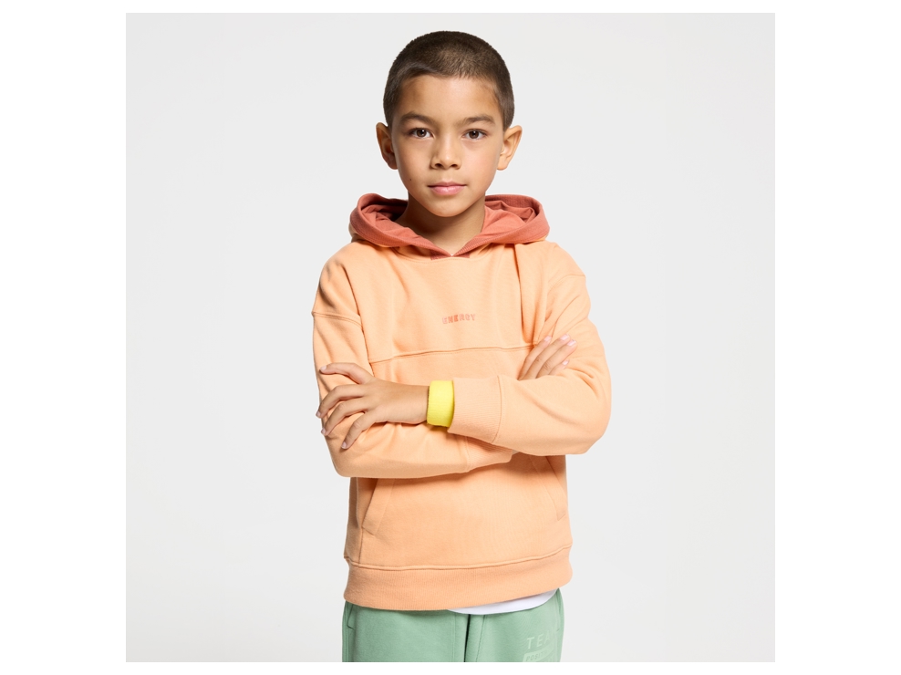 Sweat-shirt à capuche orange Garçon 1