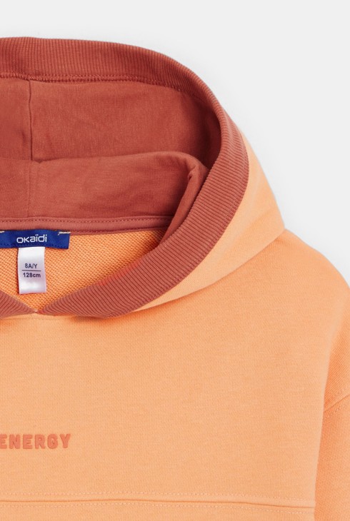 Dessuadora amb caputxa taronja nen 2