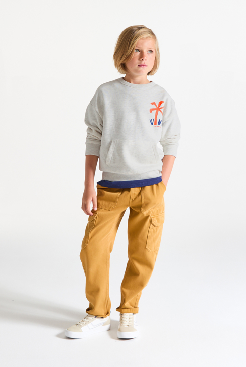 Sudadera de muletón naranja niño 1
