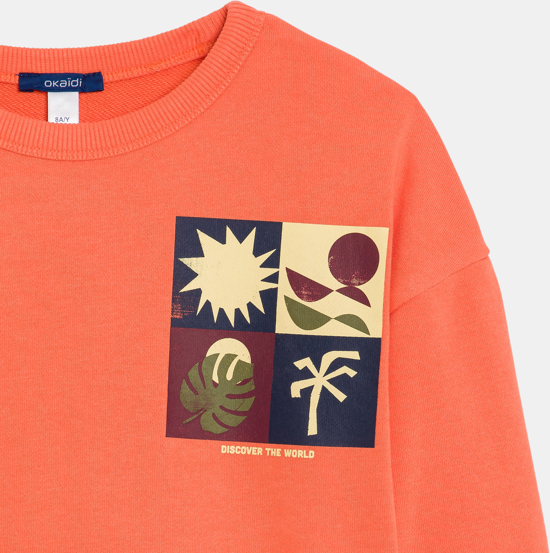 Sweat-shirt en molleton orange Garçon 2