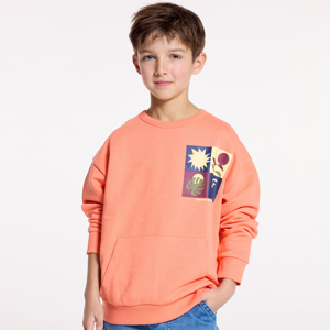 Sweat-shirt en molleton orange Garçon 1