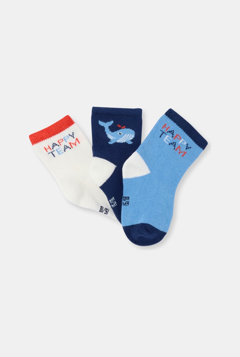Calcetines ballena azul bebé niño (pack de 3) 1