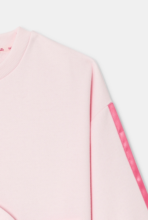 Rosa Fleece-Sweatshirt mit Schleifen Lili Gaufrette Mädchen