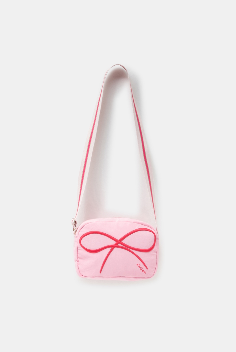 Sac à bandoulière rose Lili Gaufrette 1