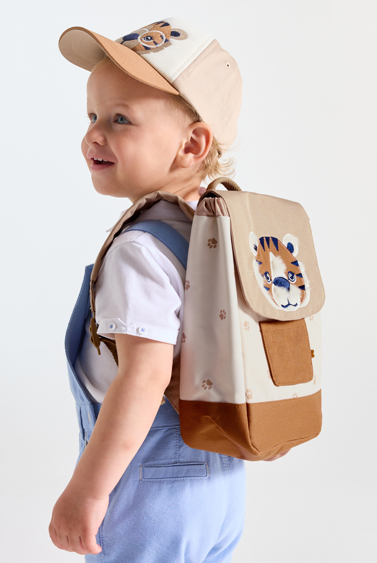 Mochila de tigre marrón para bebé niño 1