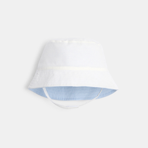 Baby boy's blue striped reversible sun hat 1