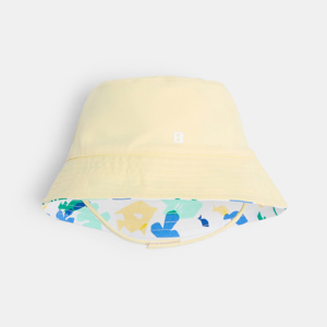 Baby boy's yellow reversible sun hat 1