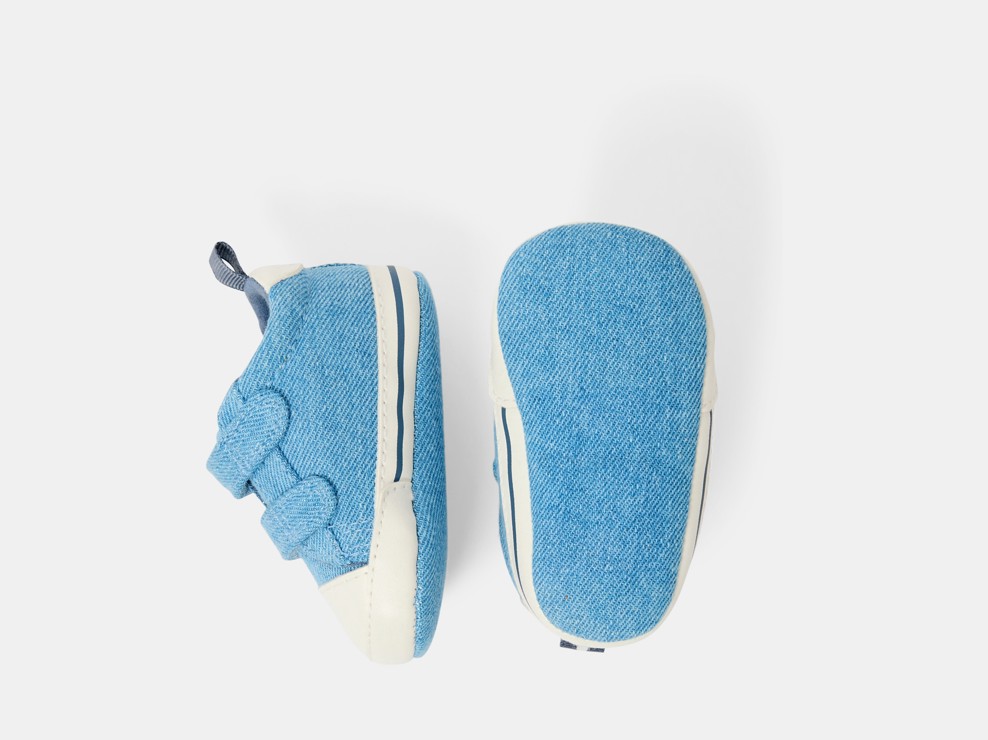 Blaue Canvas-Sneakers mit Klettverschluss für Jungen 2