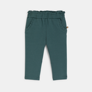 Cálido pantalón muletón brillante verde bebé niña 1