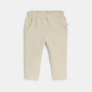 Pantalon chic molleton brillant blanc bébé fille 1